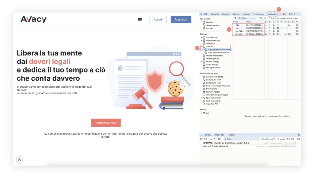 Console per gli sviluppatori di google chrome