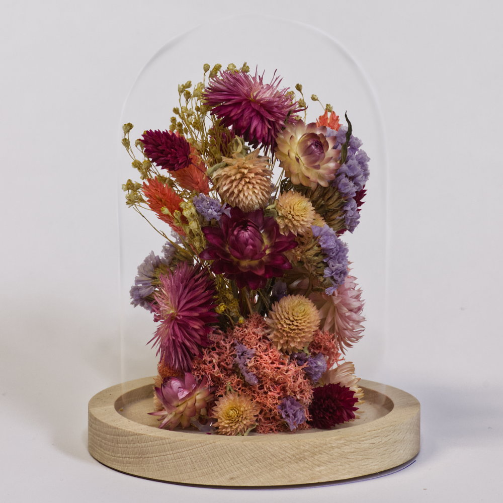 Campana di fiori essiccati rosa 2