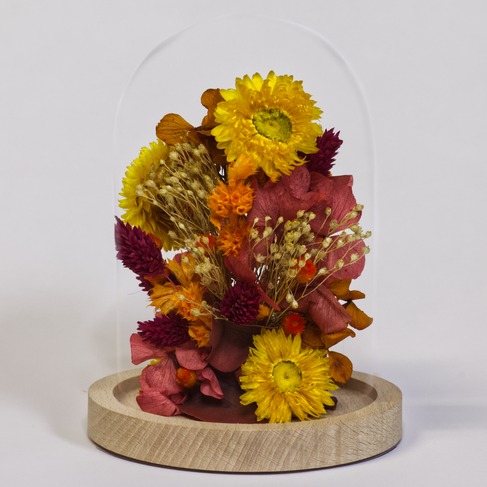 Campana di fiori essiccati toni caldi 2