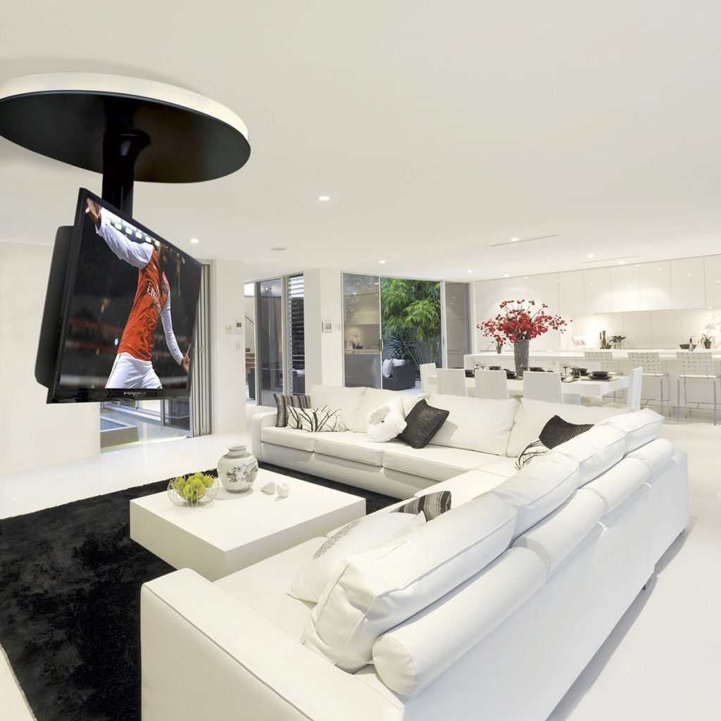 Design ceiling-mounted motorized TV systems