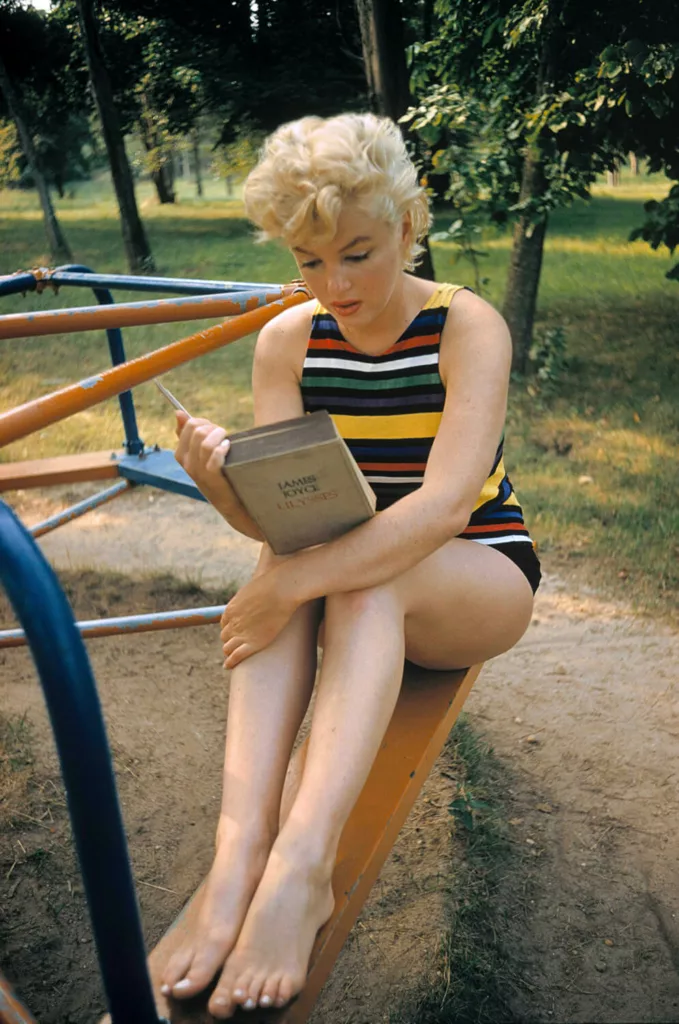 US actress Marilyn MONROE reading Ulysses by James Joyce